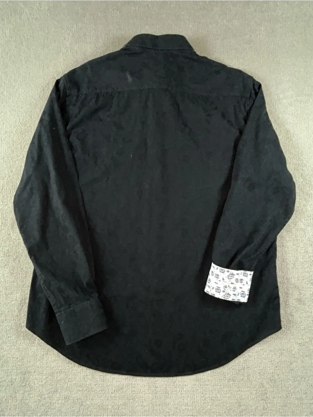 Robert Graham Shirt Mens XL Black Paisley Flip Cuff Long Sleeve Button Up